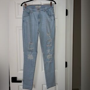 Light denim, distressed